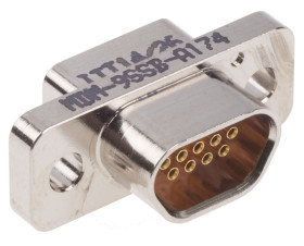 Złącze D-Sub 9-pinowe Żeński Kątowe Montaż na panelu raster 1.27mm Złoto