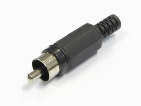 Wtyk RCA CINCH plastik czarny