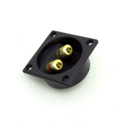Gniazdo głośnikowe ze złączami bananowymi, 2-pin, kwadratowe 57x57mm