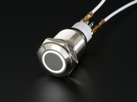 Adafruit Rugged Metal Pushbutton with White LED Ring