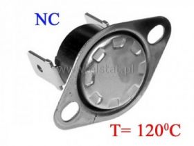 Termostat bimetaliczny 250VAC 10A 120°C pionowy NC