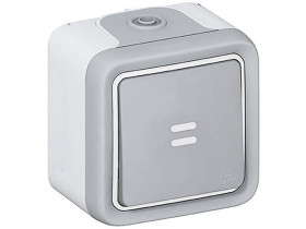 PLEXO IP55 Wyłącznik schodowy podświetlany szary komplet 069713 LEGRAND