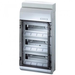 Rozdzielnica natynkowa hermetyczna 3x12 modułów IP54 295x583x129mm plastikowa drzwi transparentne HENSEL