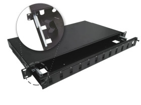 Przełącznica światłowodowa teleskopowa 12xSC duplex 19 1U, wysuwalna FOP-1U-12SCD-C-P