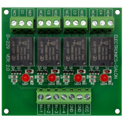 ELECTRONICS-SALON 4 SPDT 10Amp Power Relay Module, DC 24V Version.