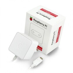 Zasilacz microUSB 5,1V / 2,5A do Raspberry Pi 3B+/3A+/3B/2B/Zero/Zero 2 oryginalny - biały