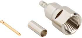 FME plug 50 Ω, RG-174, RG-188, RG-316, LMR-100A, Belden 7805A, RG-174LL, solder connection, straight, 192114