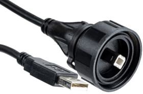 USB 2.0 adapter cable, USB plug type B to USB plug type A, 3 m, black, PX0840/B/3M00