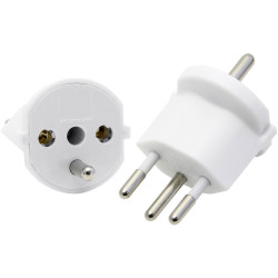 Max Hauri 135801 Fixed Adapter 3-Pin EU to Swiss 10A White Non-removable