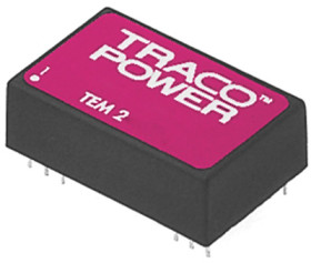 DC converter, 21.6-26.4 VDC, 2 W, 1 output, 5 VDC, 51 % efficiency, TEM 2-2411