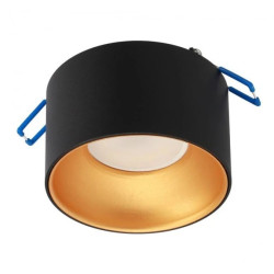 Oprawa sufitowa wpuszczana ZAMA Black Gold S IP20, okrągła czarna, środek złoty EDO777452 EDO