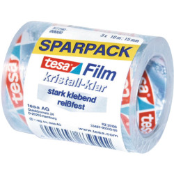 tesafilm&#xAE; 57790 Crystal Clear Adhesive Tape 15mm x 10m Pack Of 3