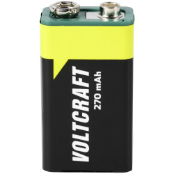 VOLTCRAFT 6LR61 9 V / PP3 battery rechargeable NiMH 270 mAh 8.4 V