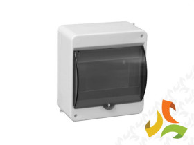 Rozdzielnica natynkowa 6 modułowa 1x6M drzwi transparentne N+PE IP40 S-6 C.2031 PAWBOL