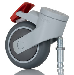 Koło samonastawne średnica kabla 75mm Trzpień gwintowany Tente 75kg wysokość całkowita 103mm