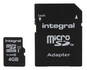 Karta Micro SD MicroSDHC, 4 GB Nie, Integral Memory ultimaPRO 0 → +60°C