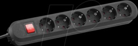 381.151K SMART socket strip, 6-way, type F - CEE 7/3, black