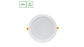 Dure 3 Downlight 24W Ww 230V 110St Ip54 Ik06 220X34 Biały Okrągła Zasilacz...