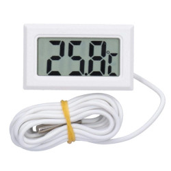 Termometr LCD Z Sondą - Elektroniczny Cyfrowy Biały Zakres -50C Do 110C