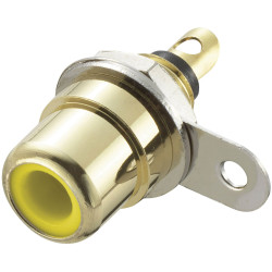 TruComponents 202613 RCA connector Socket, Vertical,Pins:2 Yellow