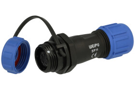 Gniazdo; SP1111C/S5II-C; 5 torów; lutowany; 0,75mm2; 4-6,5mm; SP11; na przewód; IP68; 3A; 125V; Weipu; RoHS; SP1111/S5II-C