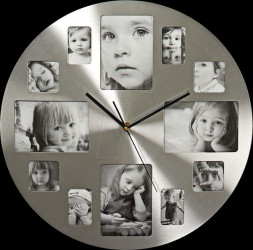 CLWA003PH40 Wall clock, diameter: 400 mm, metal, silver