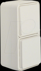 47803512 Kombi. Wechselschalter/Steckdose mit Klappdeckel AP W.1 polarwei