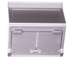 Simon Connect Płytka K45 gniazda teleinformatycznego podwójnego 2xRJ skośna z przesłoną anodyzowane aluminium KB80/8