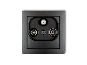 DECO Gniazdo antenowe RTV-SAT końcowe multimedialne (Internet) grafitowy 11DGM KARLIK