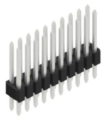 Pin header, 20 pole, pitch 1.27 mm, straight, black, 10145797