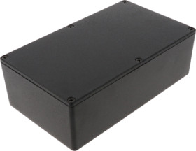Aluminum die cast enclosure, (L x W x H) 192 x 112 x 61 mm, black (RAL 9005), IP54, 1590R1BK