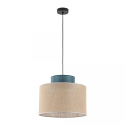 Lampa wisząca z kloszem zielonym i w kolorze juty DUO JUTA GREEN 1xE27 3256 TK Lighting
