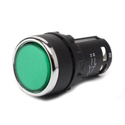 Przycisk sterowniczy monoblok, kryty, niestabilny, 1NC, zielony T0-MB200DY