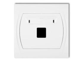 LOGO Gniazdo multimedialne pojedyncze bez modułu (standard Keystone) biały LGM-1P KARLIK