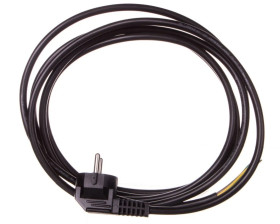 Przewód przyłączeniowy W-3 3x1,5 mm2 czarny z wtyczką kątową 3m 51.937