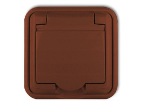 LIZA Gniazdo hermetyczne z uziemieniem (klapka brązowa) brązowy 4GPH-1z KARLIK