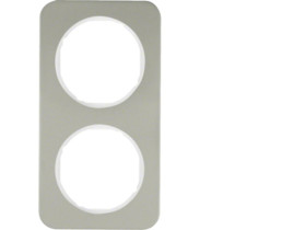 BERKER R.1 Ramka 2 podwójna stal szlachetna/biały 10122114 HAGER