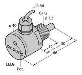 Turck 6870005 Czujnik zanurzeniowy FCS-G1/2DY-AP8X, 19.2 - 28.8 V/DC, 1 szt.