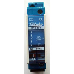 Eltako 22100010 Relay 8V 8A DIN Rail Manual Operate NO/NC Contacts