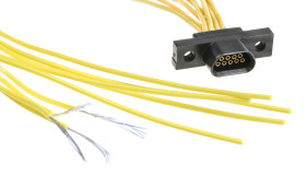 Złącze D-Sub 9-pinowe Żeński Kątowe Montaż na kablu raster 1.27mm Złoto