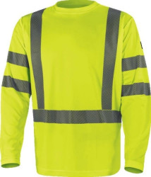 T-shirt ostrzegawczy z długimi rękawami z poliestru, kl. 3, kolor Żółty Fluo, rozmiar: 4XL, COSMOJA4X
