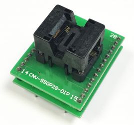 Adapter TSSOP8-->DIL28 ZIF dla pamięci szeregowych i uP