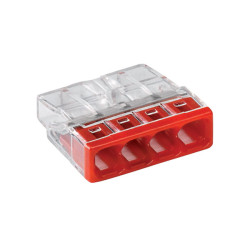 WAGO 2273-204 4 Conductor COMPACT PUSH WIRE&#xAE; Splicing Connector 24A Red