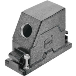 Grommet housing, size 16B, die-cast aluminum, 1 x M32, angled, screw locking, IP65/IP68/IPX9K, 19405161612