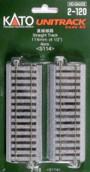 H0 Kato Unitrack 2-120 Tor- prosty 114 mm 4 szt.