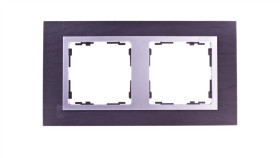 Simon 82 Ramka Podwójna Pozioma Łupek/ Ramka Pośrednia Aluminium Mat 82927-63