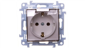 Simon 10 Gniazdo Pojedyncze Schuko Z Uszczelką Klapka Transparetna Biała 16A...