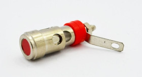 Gniazdo bananowe nikolowane z sprężyną czerwone