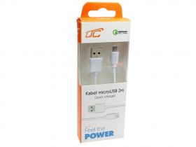 Przyłącze kabel microUSB - USB QuickCharger (2m) -biały