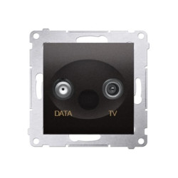 Simon 54 Gniazdo antenowe podwójne TV/DATA typu F antracyt metalizowany DAD1.01/48